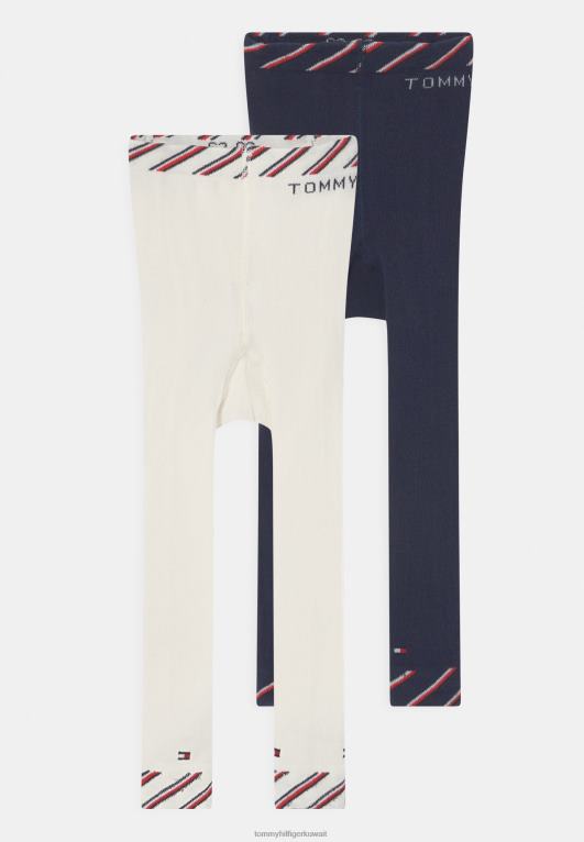 أبيض Tommy Hilfiger جوارب أطفال مخططة عالمية للجنسين مكونة من قطعتين 446447163