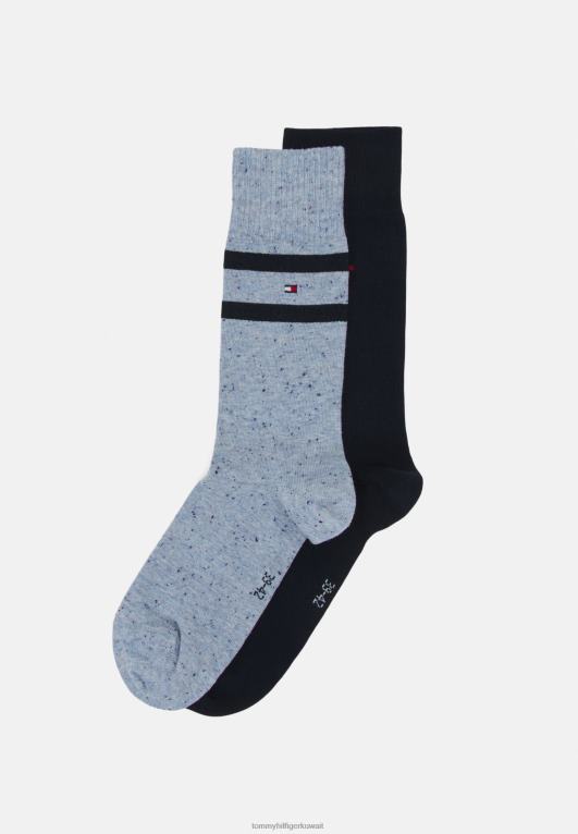 أزرق فاتح Tommy Hilfiger جوارب موسمية للرجال مكونة من قطعتين من شريط نيبي 446447164