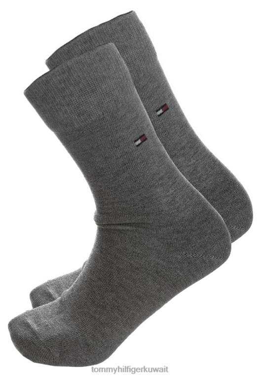 مزيج رمادي متوسط Tommy Hilfiger جوارب أساسية للأطفال مكونة من قطعتين 446447189