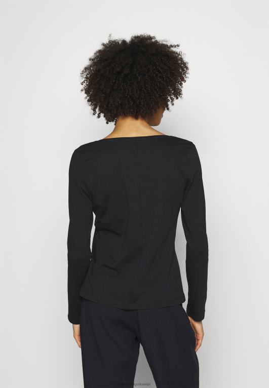 أسود Tommy Hilfiger بلوزة كلاسيكية بأكمام طويلة 446447196