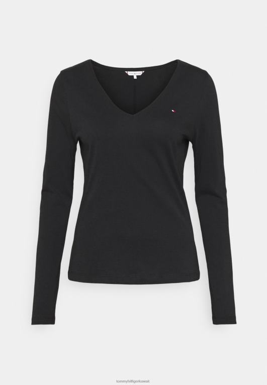 أسود Tommy Hilfiger بلوزة كلاسيكية بأكمام طويلة 446447196