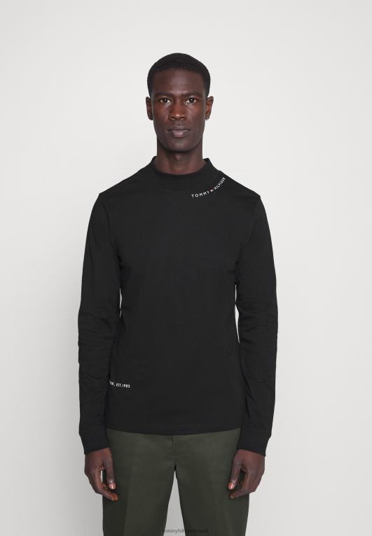 أسود Tommy Hilfiger تيشيرت وهمية متعددة المواضع بأكمام طويلة 446447206