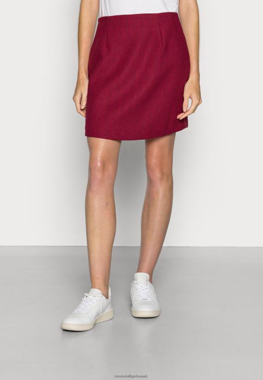 روبي قرمزي متعرجة Tommy Hilfiger مزيج تنورة صغيرة 446447220