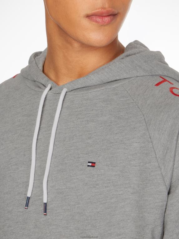 هيذر رمادي متوسط Tommy Hilfiger هودي بأكمام مطرزة بشعار الماركة 44644722