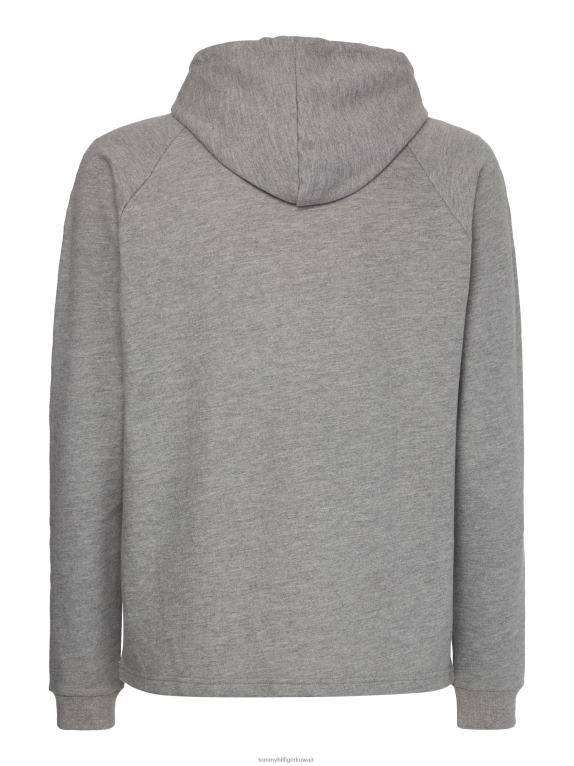 هيذر رمادي متوسط Tommy Hilfiger هودي بأكمام مطرزة بشعار الماركة 44644722