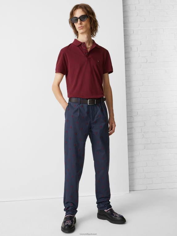 حمرة عميقة Tommy Hilfiger قميص بولو بقصة ضيقة 44644729