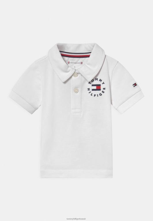 أبيض Tommy Hilfiger قميص بولو شارة الطفل 446447295