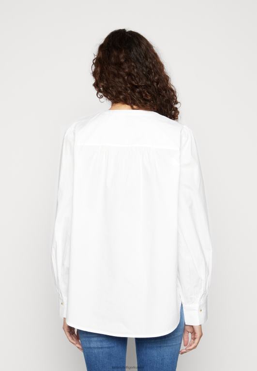 البصرية الأبيض Tommy Hilfiger بلوزة بأزرار 446447299