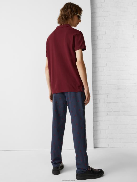 حمرة عميقة Tommy Hilfiger قميص بولو بقصة ضيقة 44644729