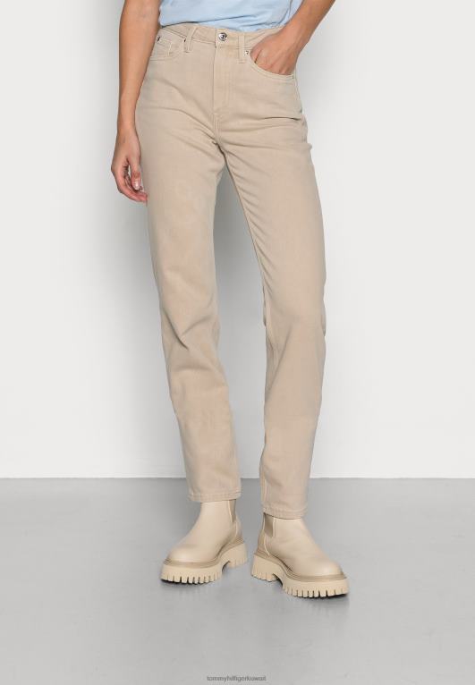 اللون البيج Tommy Hilfiger جينز كلاسيكي جديد مستقيم الساق 446447342