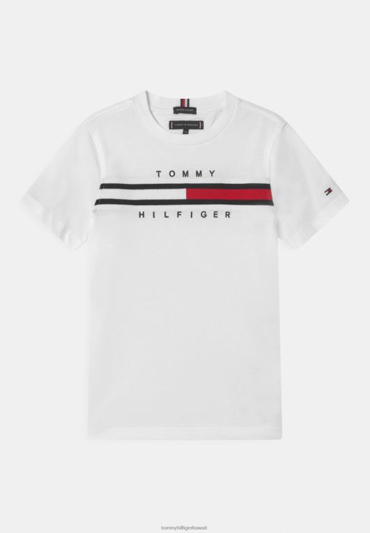 أبيض Tommy Hilfiger تيشيرت بطبعة العلم 446447343