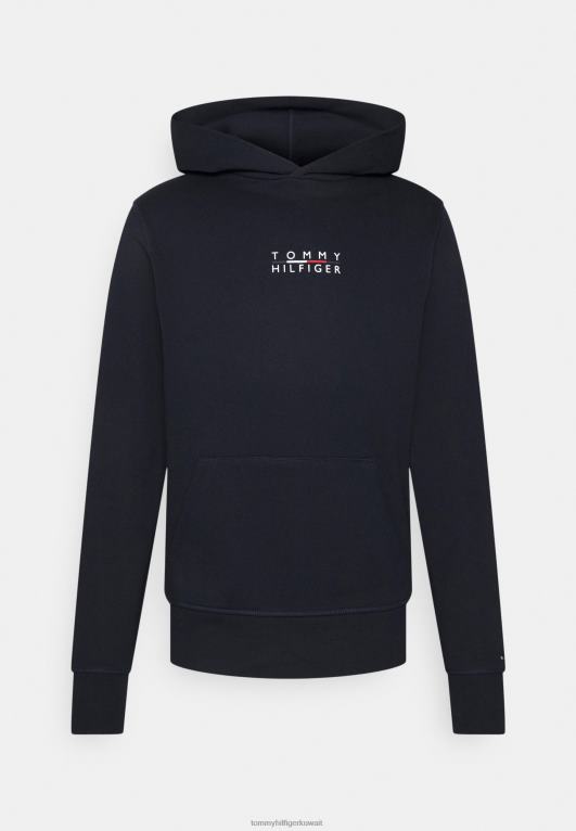 سماء الصحراء Tommy Hilfiger كنزة بغطاء رأس وشعار مربع 446447344