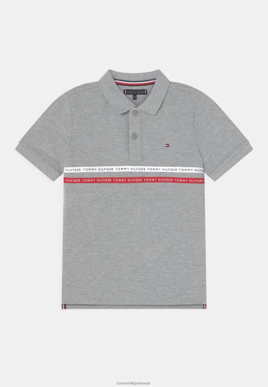 هيذر رمادي فاتح Tommy Hilfiger قميص بولو الشريط 446447350