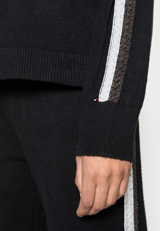 أسود Tommy Hilfiger سترة هوديي مرنة ومريحة 446447361