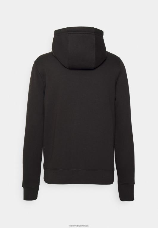 أسود Tommy Hilfiger هودي للجنسين بشعار مكدس 446447369