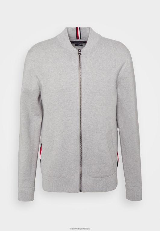 هيذر رمادي فاتح Tommy Hilfiger سترة بيسبول بسحاب متطورة 446447422