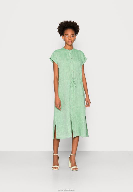 الأخضر النباتي Tommy Hilfiger فستان قميص ميدي فستان اليوم 446447423