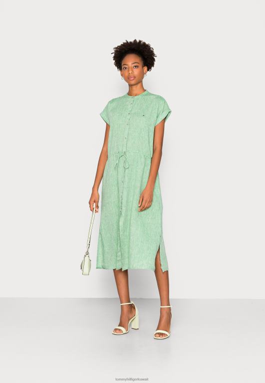 الأخضر النباتي Tommy Hilfiger فستان قميص ميدي فستان اليوم 446447423