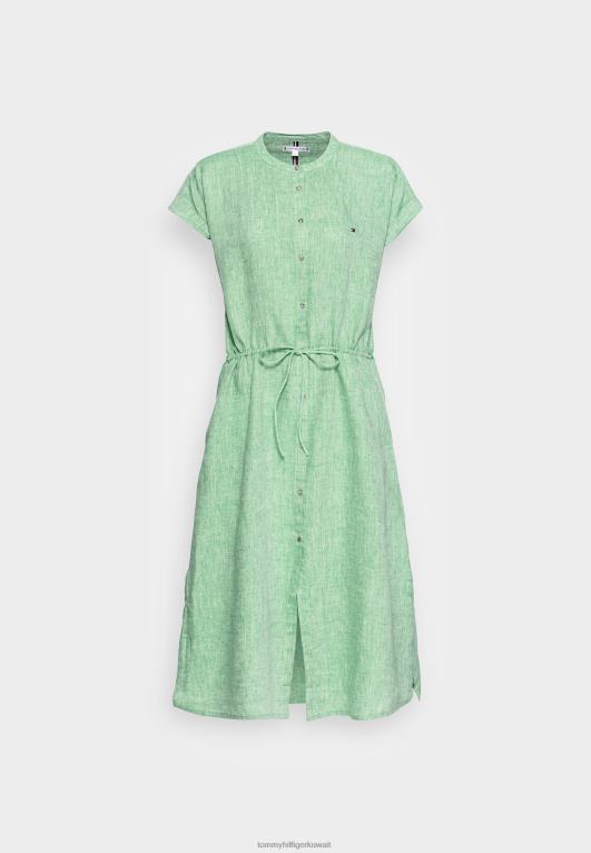 الأخضر النباتي Tommy Hilfiger فستان قميص ميدي فستان اليوم 446447423