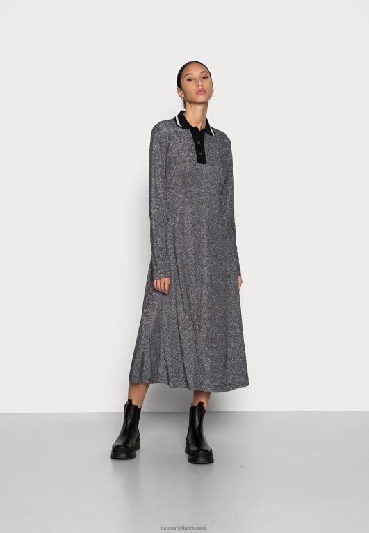 أسود Tommy Hilfiger فستان ميدي بولو فستان جيرسي 446447443