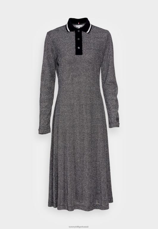 أسود Tommy Hilfiger فستان ميدي بولو فستان جيرسي 446447443