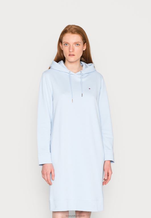 أزرق منسم Tommy Hilfiger فستان هوديي عادي فستان نهاري 446447454