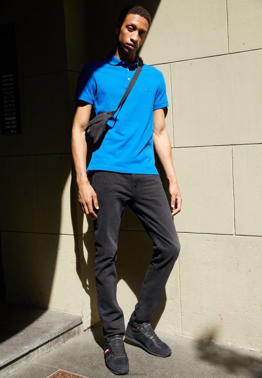 أسود Tommy Hilfiger حذاء رياضي من مزيج المواد الأيقونية 446447458