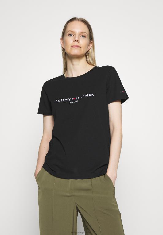 أسود Tommy Hilfiger طباعة تي شيرت 446447464