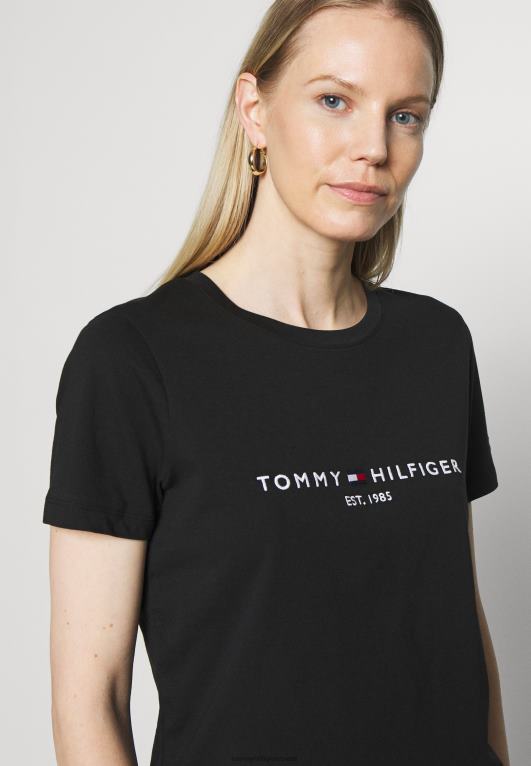 أسود Tommy Hilfiger طباعة تي شيرت 446447464