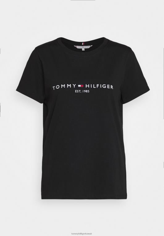 أسود Tommy Hilfiger طباعة تي شيرت 446447464