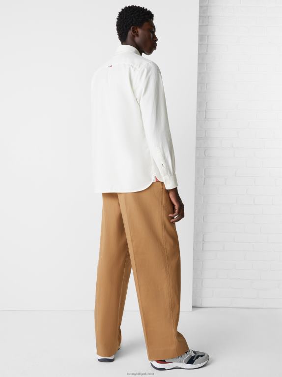 أبيض عاجي/أبيض ناصع Tommy Hilfiger قميص مونوغرام بقصة عادية 44644747