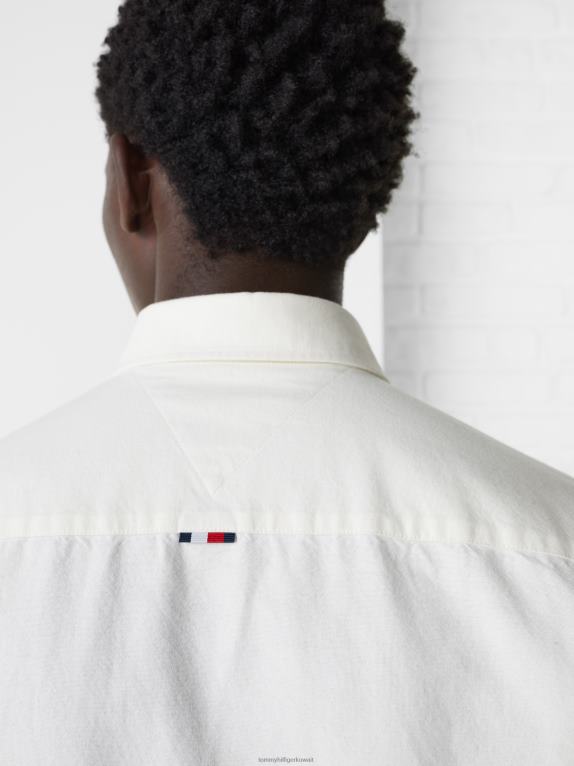أبيض عاجي/أبيض ناصع Tommy Hilfiger قميص مونوغرام بقصة عادية 44644747
