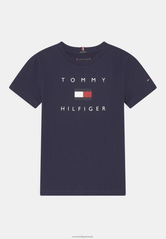 البحرية الشفق Tommy Hilfiger تيشيرت بطبعة شعار الماركة 446447482