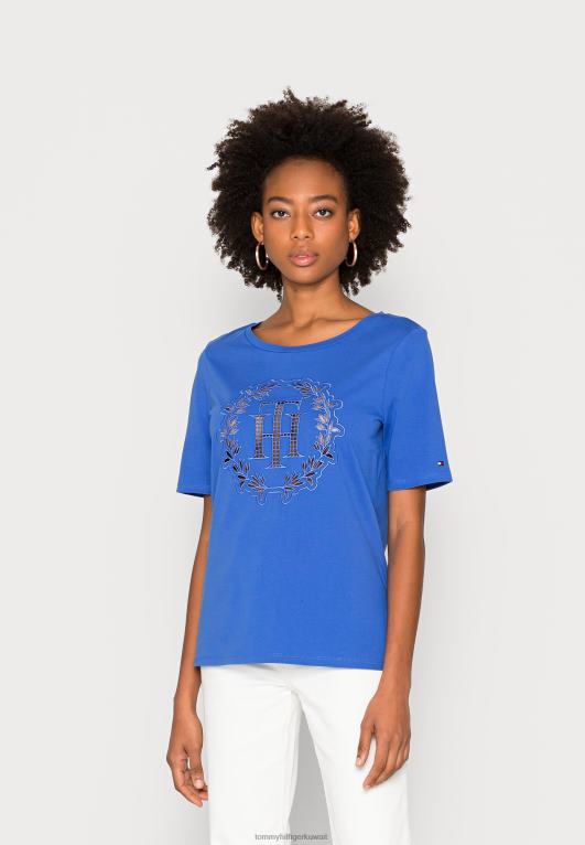 فيرونا الأزرق Tommy Hilfiger تي شيرت مطبوع عليه تيشيرت مفتوح 446447490