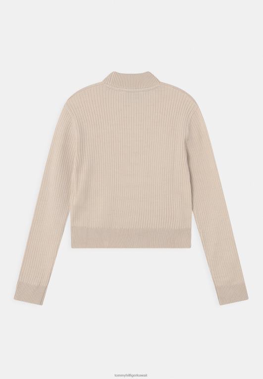 البيج الحجري Tommy Hilfiger سترة مريحة برقبة السلحفاة 446447511