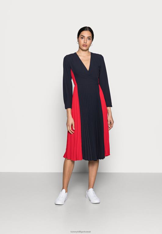 أزرق Tommy Hilfiger فستان ميدي بلوك السوائل فستان نهاري 446447514