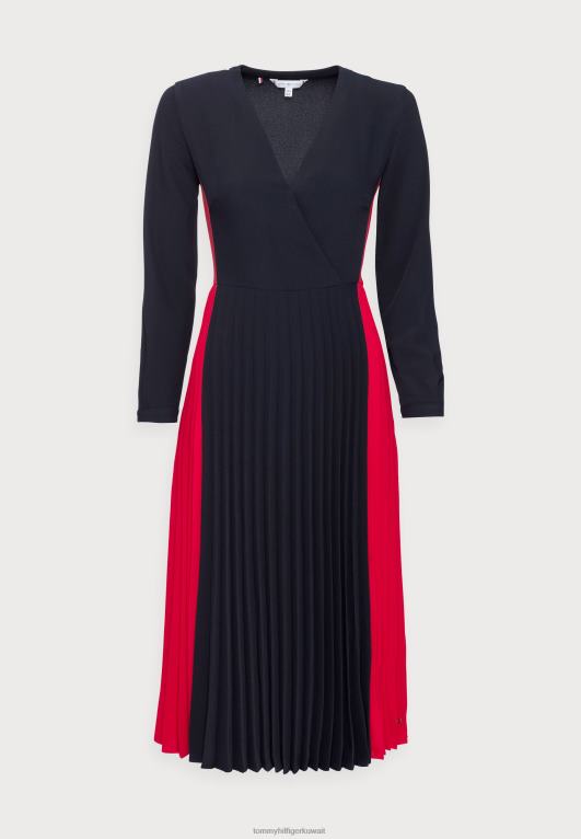 أزرق Tommy Hilfiger فستان ميدي بلوك السوائل فستان نهاري 446447514