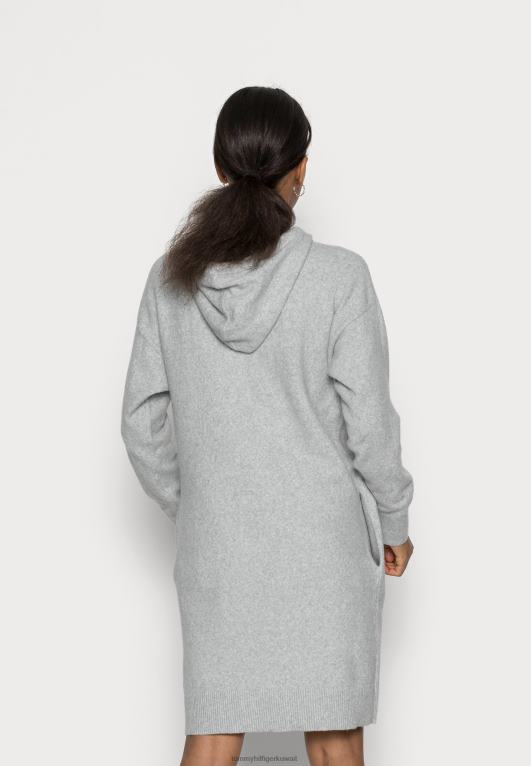 هيذر رمادي فاتح Tommy Hilfiger فستان مرن للركبة بغطاء للرأس 446447525