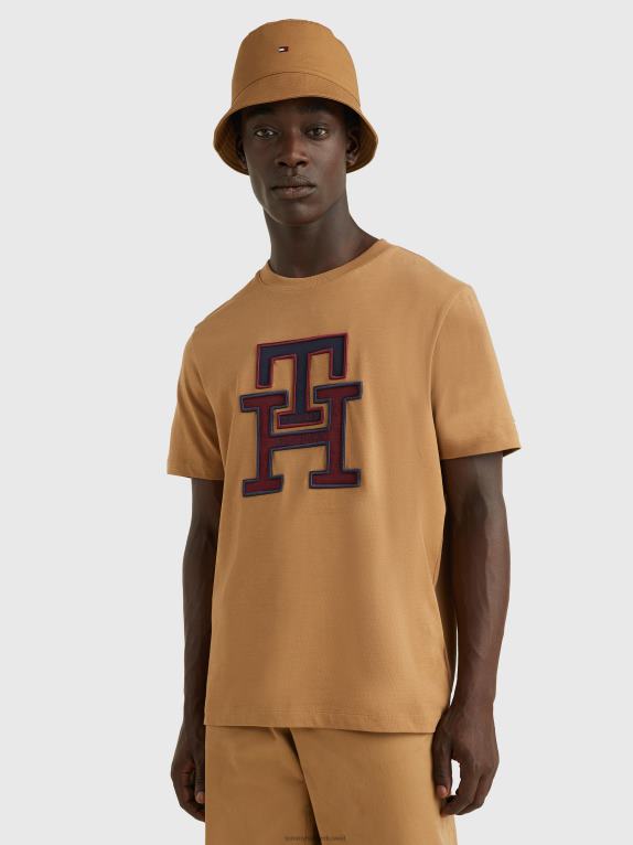 الكاكي الريف Tommy Hilfiger تيشيرت من القطن العضوي مزين بشعار المونوغرام 44644753