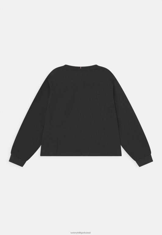 أسود Tommy Hilfiger شعار واعي أساسي بأكمام طويلة 446447554