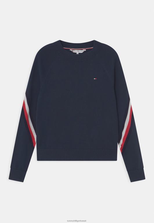البحرية الشفق Tommy Hilfiger سترة راجلان بخطوط عالمية 446447568