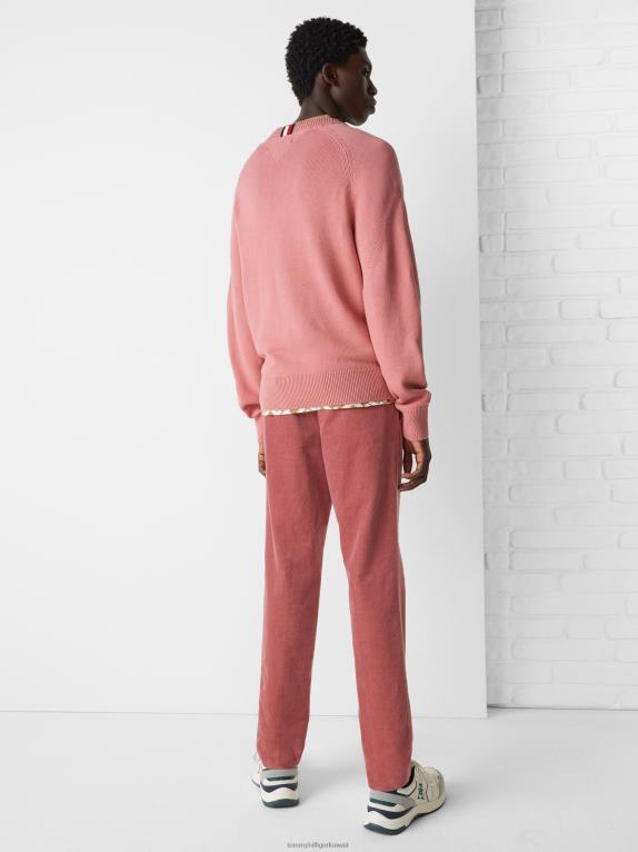 لون الكرز Tommy Hilfiger كنزة مريحة بطبعة مونوغرام سوبيما 44644756