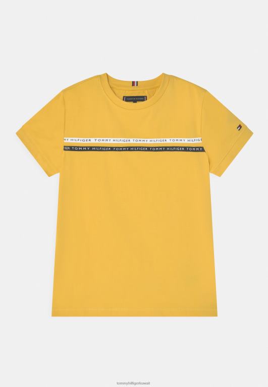 العائد الأصفر Tommy Hilfiger تي شيرت بطباعة شريط 446447575