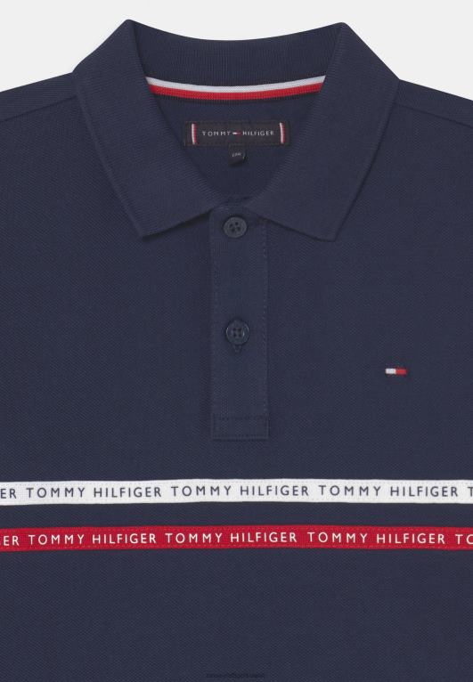 البحرية الشفق Tommy Hilfiger قميص بولو الشريط 446447578