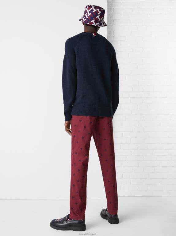 سماء الصحراء Tommy Hilfiger كنزة مريحة بطبعة مونوغرام سوبيما 44644758