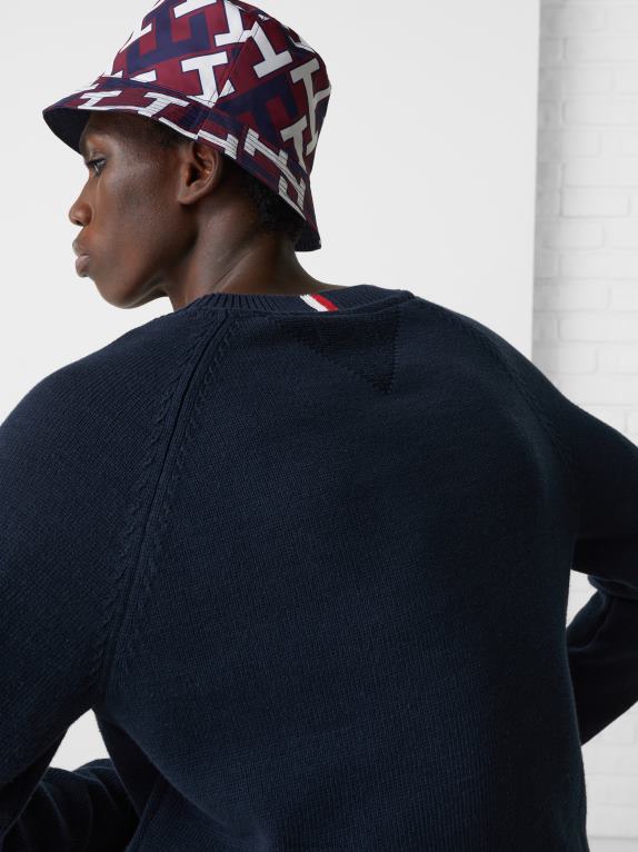 سماء الصحراء Tommy Hilfiger كنزة مريحة بطبعة مونوغرام سوبيما 44644758