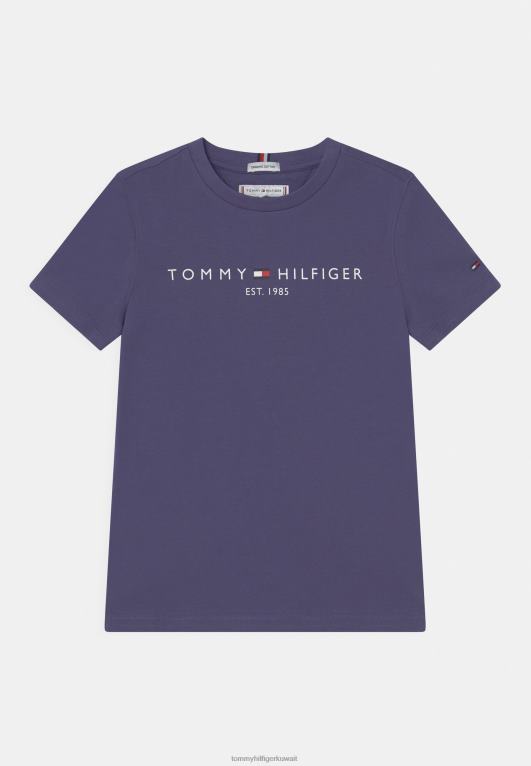 النجم الداكن Tommy Hilfiger تي شيرت أساسي بطبعة للجنسين 446447594