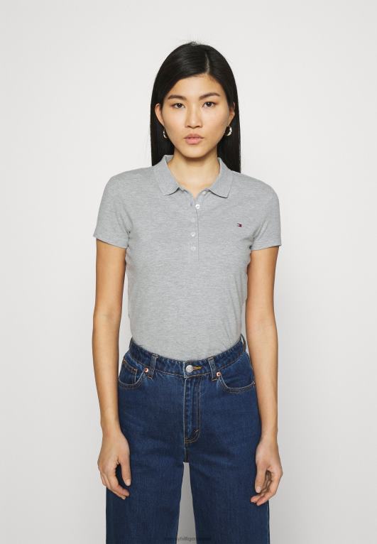 هيذر رمادي فاتح Tommy Hilfiger قميص بولو بأكمام قصيرة 446447595