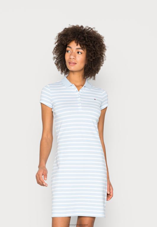 بريتون / منسم أزرق أبيض Tommy Hilfiger فستان نحيف فستان مخطط اليوم 446447649