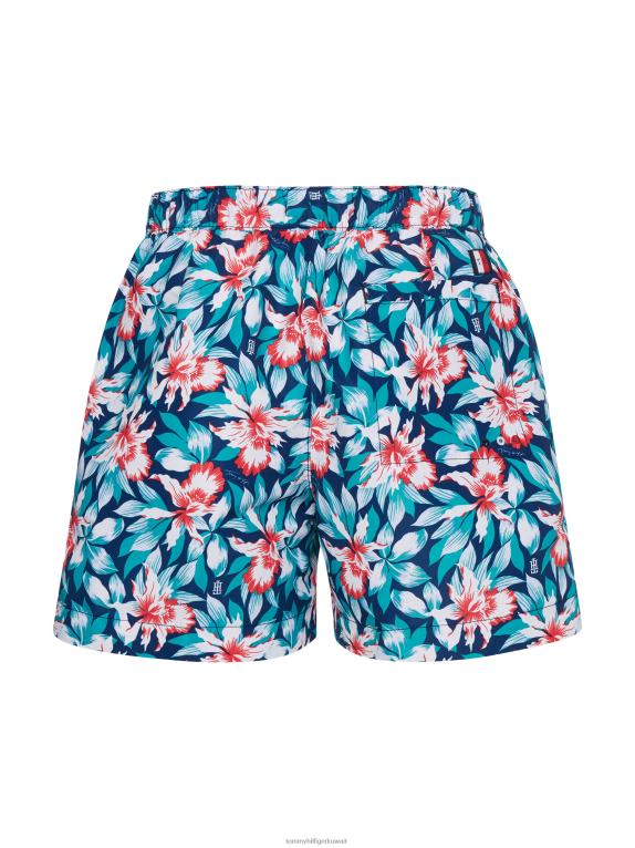 طباعة هيلفيغر الكلاسيكية الاستوائية Tommy Hilfiger شورت سباحة متوسط ​​الطول برباط 44644765